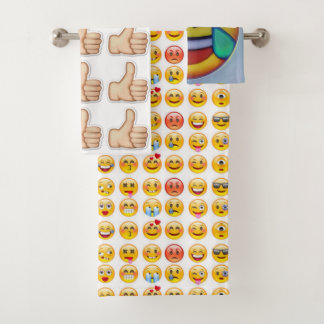 emoji bath towel set