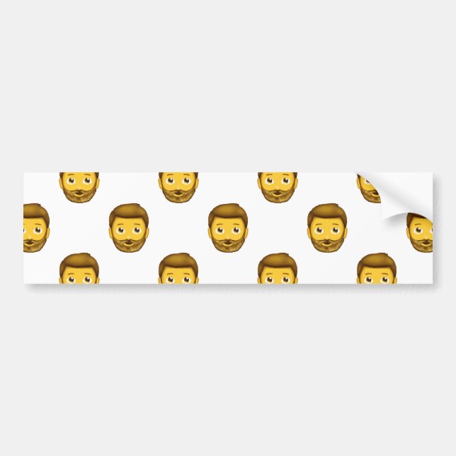 emoji bearded man bumper sticker (Front)