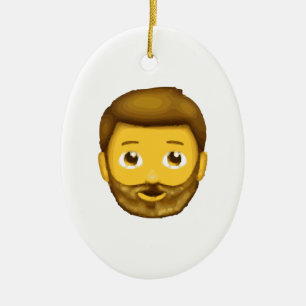emoji bearded man ceramic tree decoration