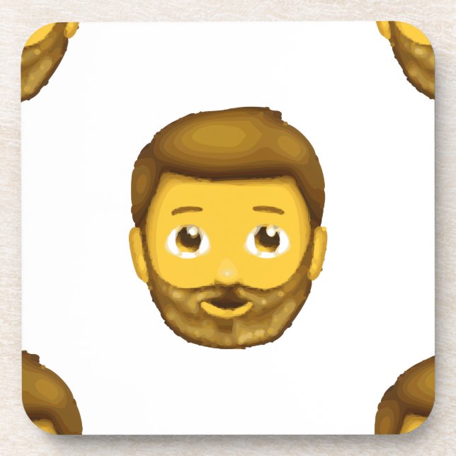 emoji bearded man coaster (Front)
