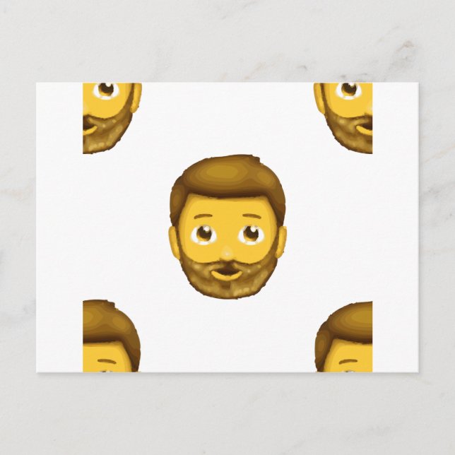 emoji bearded man postcard (Front)