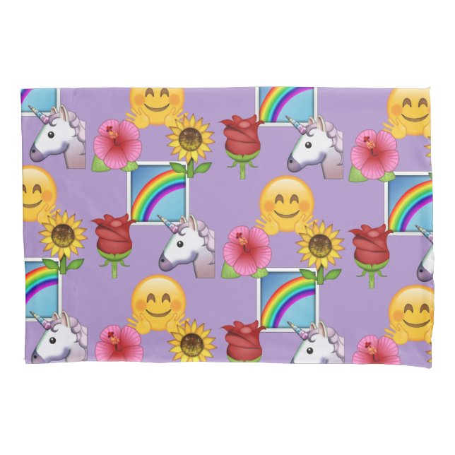Emoji Beauty Purple Pattern Pillowcase (Front)