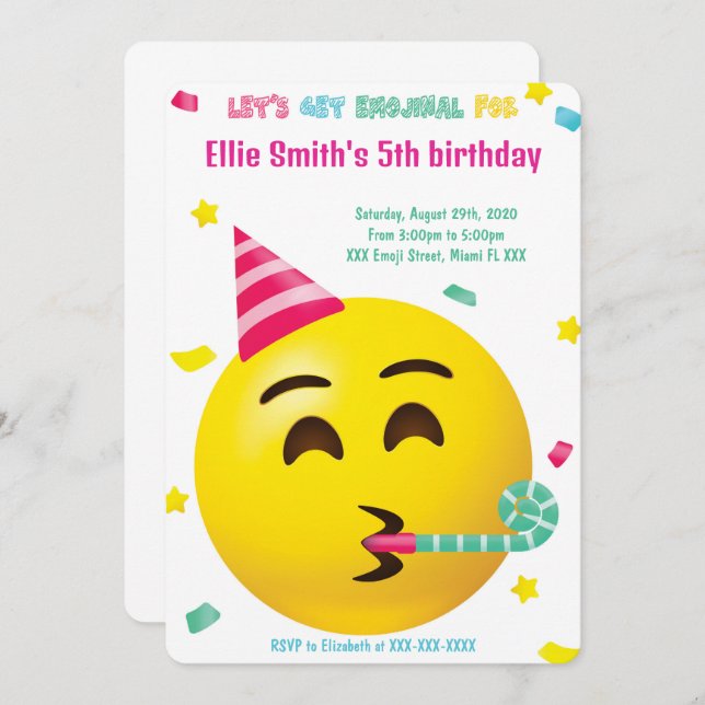 Emoji Birthday Invitation (Front/Back)