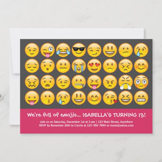 Emoji Birthday Invitation (Front)