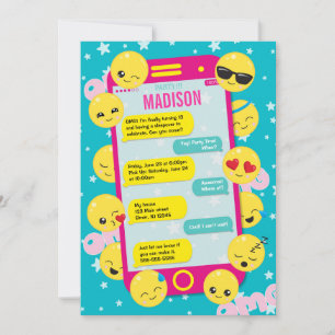 Emoji Birthday Invitation / Cell Phone Text Invite