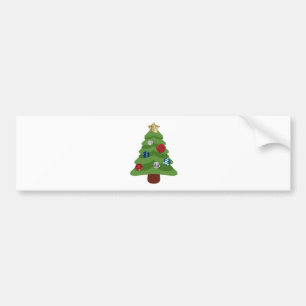 emoji christmas tree bumper sticker