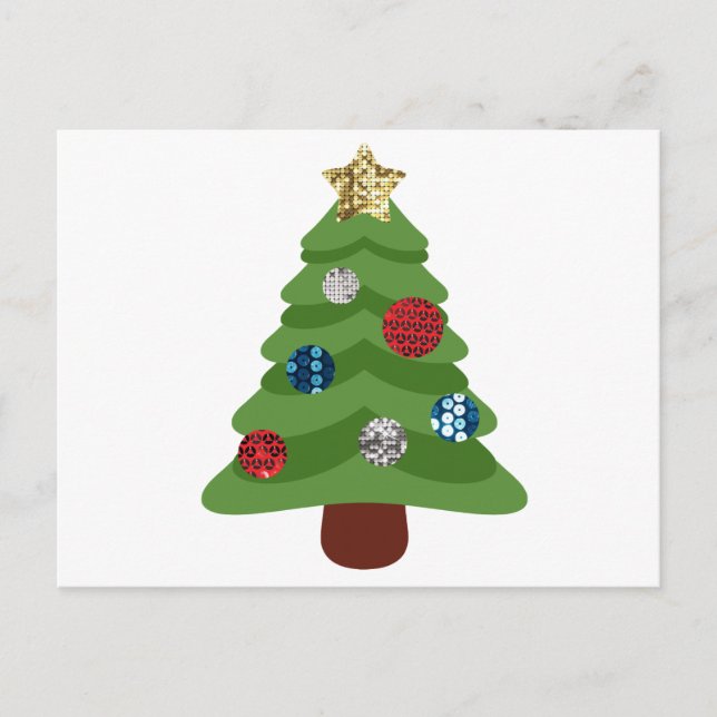 emoji christmas tree holiday postcard (Front)