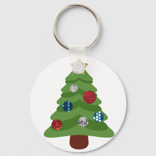 emoji christmas tree key ring