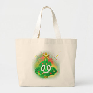 Emoji Christmas Tree Spray Paint Large Tote Bag