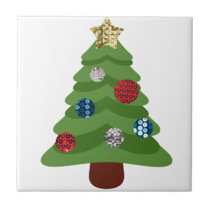 emoji christmas tree tile
