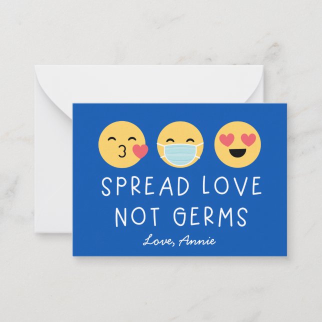 Emoji Classroom Valentine - Blue Card (Front)