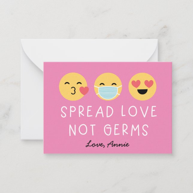 Emoji Classroom Valentine - Pink Card (Front)