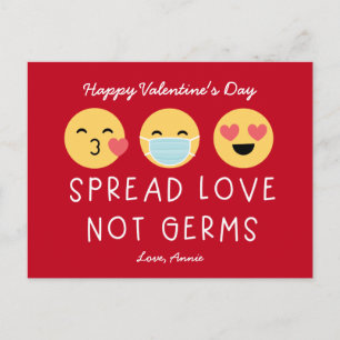 Emoji Classroom Valentine - Red Postcard