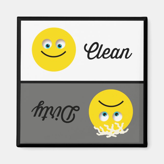 Emoji Clean Dirty Dishwasher Magnet (Front)