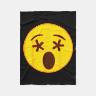 Emoji Crossed Out Eyes Yellow Smile Face  Fleece Blanket