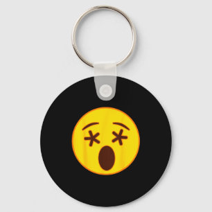 Emoji Crossed Out Eyes Yellow Smile Face  Key Ring