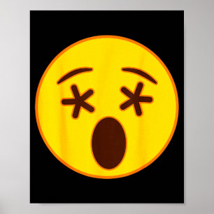 Emoji Crossed Out Eyes Yellow Smile Face  Poster