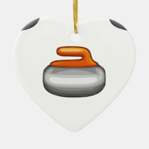 Emoji Curling Stone Ceramic Tree Decoration