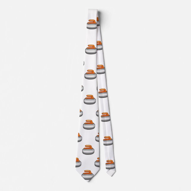 Emoji Curling Stone menswear mens necktie neck tie (Front)