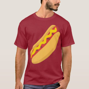Emoji Cute Hot Dog Sausage Drizzled Mustard T-Shirt