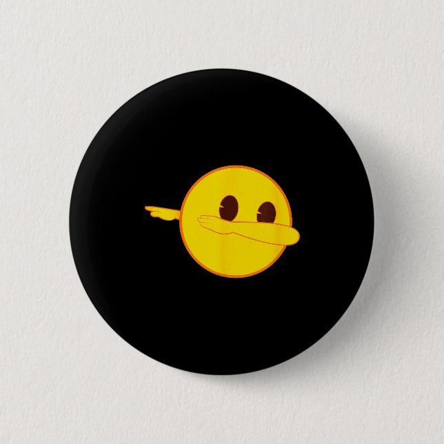 Emoji Dab Dabbing Yellow Smile Face  6 Cm Round Badge (Front)
