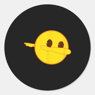 Emoji Dab Dabbing Yellow Smile Face Classic Round Sticker