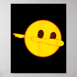 Emoji Dab Dabbing Yellow Smile Face  Poster
