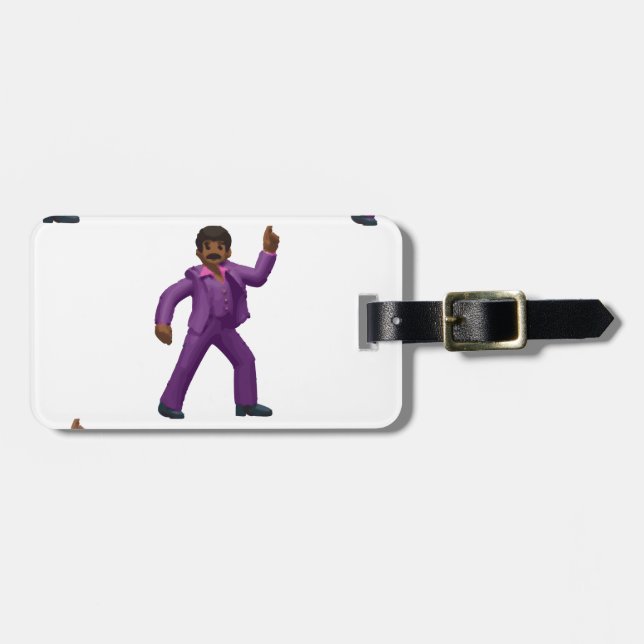 Emoji Dancing Man Luggage Tag (Front Horizontal)