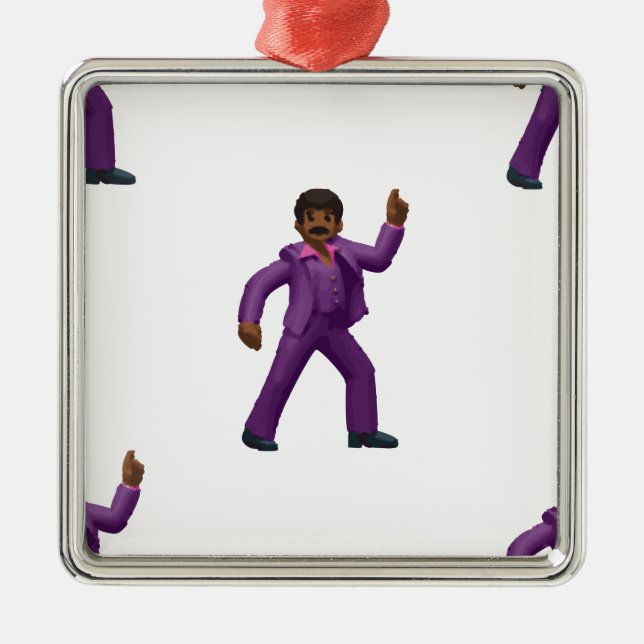 Emoji Dancing Man Metal Tree Decoration (Front)