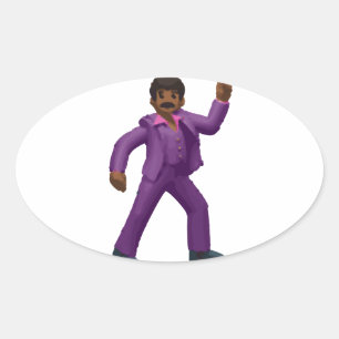 Emoji Dancing Man Oval Sticker