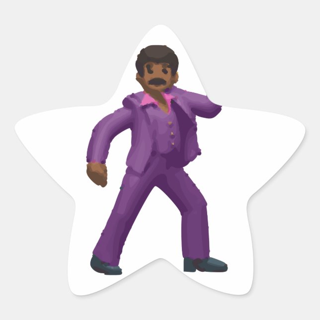 Emoji Dancing Man Star Sticker (Front)