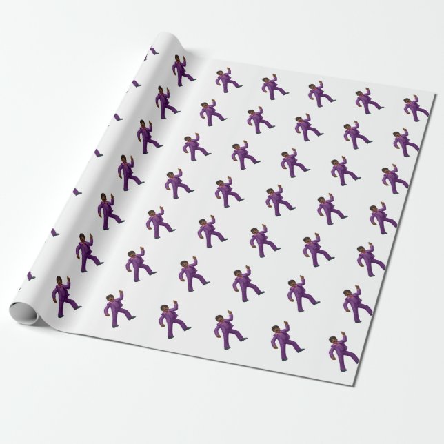 Emoji Dancing Man Wrapping Paper (Unrolled)