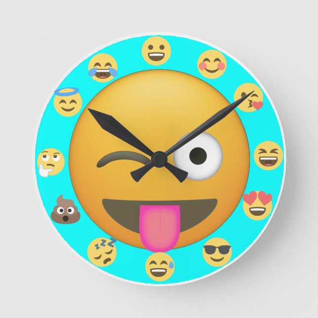 Emoji different faces for numbers Childrens Clock (Front)