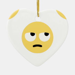emoji eye rolling ceramic tree decoration