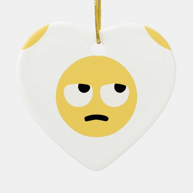 emoji eye rolling ceramic tree decoration (Front)