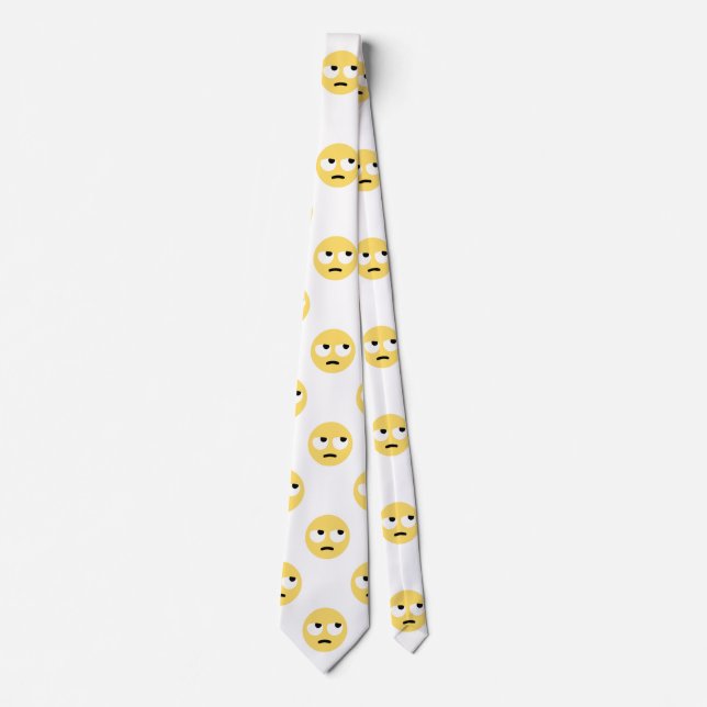 emoji eye rolling menswear mens necktie neck tie (Front)