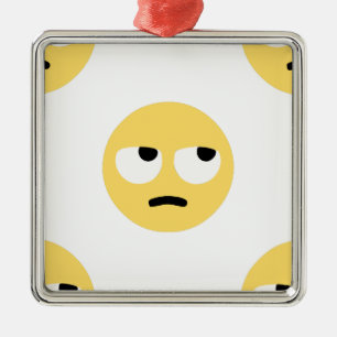 emoji eye rolling metal tree decoration