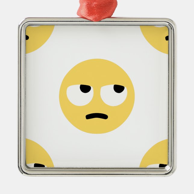 emoji eye rolling metal tree decoration (Front)