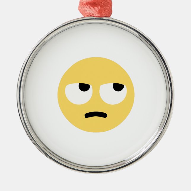 emoji eye rolling metal tree decoration (Front)