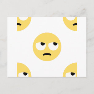 emoji eye rolling postcard