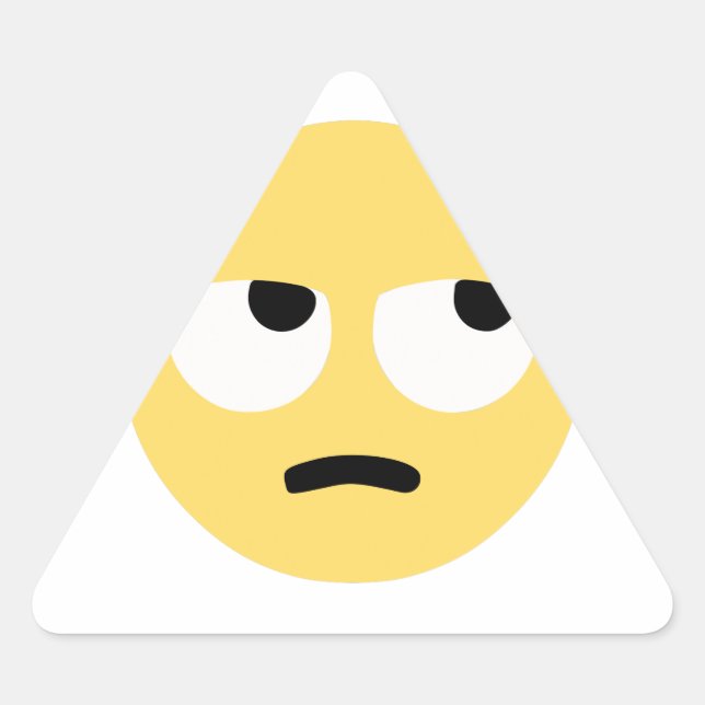 emoji eye rolling triangle sticker (Front)