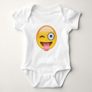 Emoji - Face With Tongue Baby Bodysuit