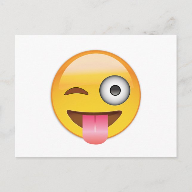 Emoji - Face With Tongue Postcard (Front)