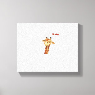 emoji frowning angry giraffe face canvas print