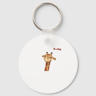 emoji frowning angry giraffe face key ring