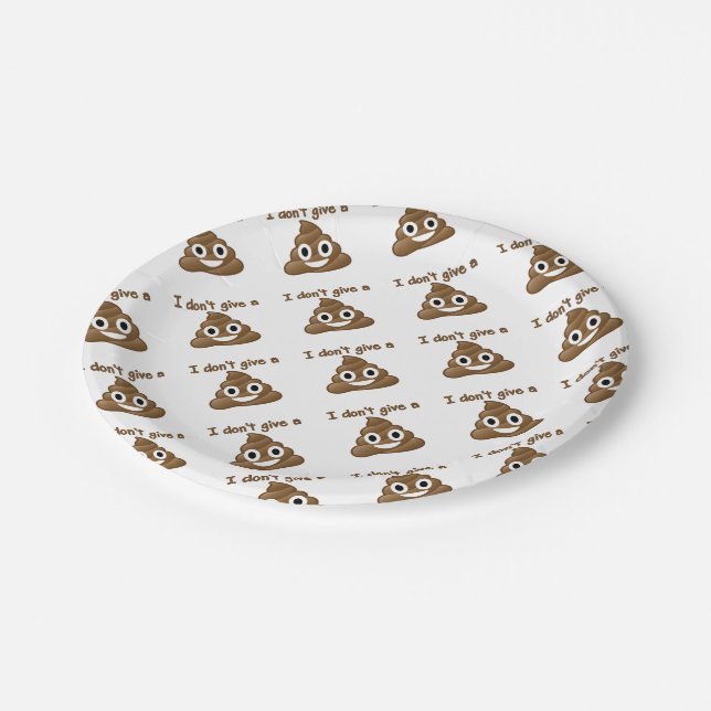 Emoji Give A Poo Paper Plate (Angled)