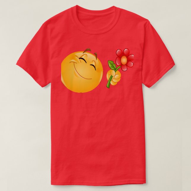 Emoji Giving Flower T-Shirt (Design Front)