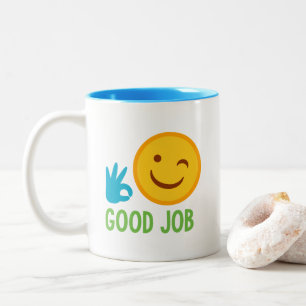 Emoji Good Job Two-Tone Coffee Mug