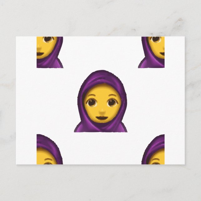 emoji hajib postcard (Front)