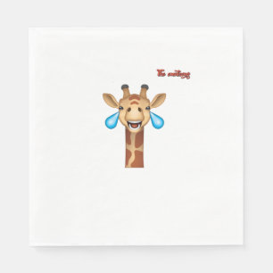 emoji happy crying giraffe face   napkin